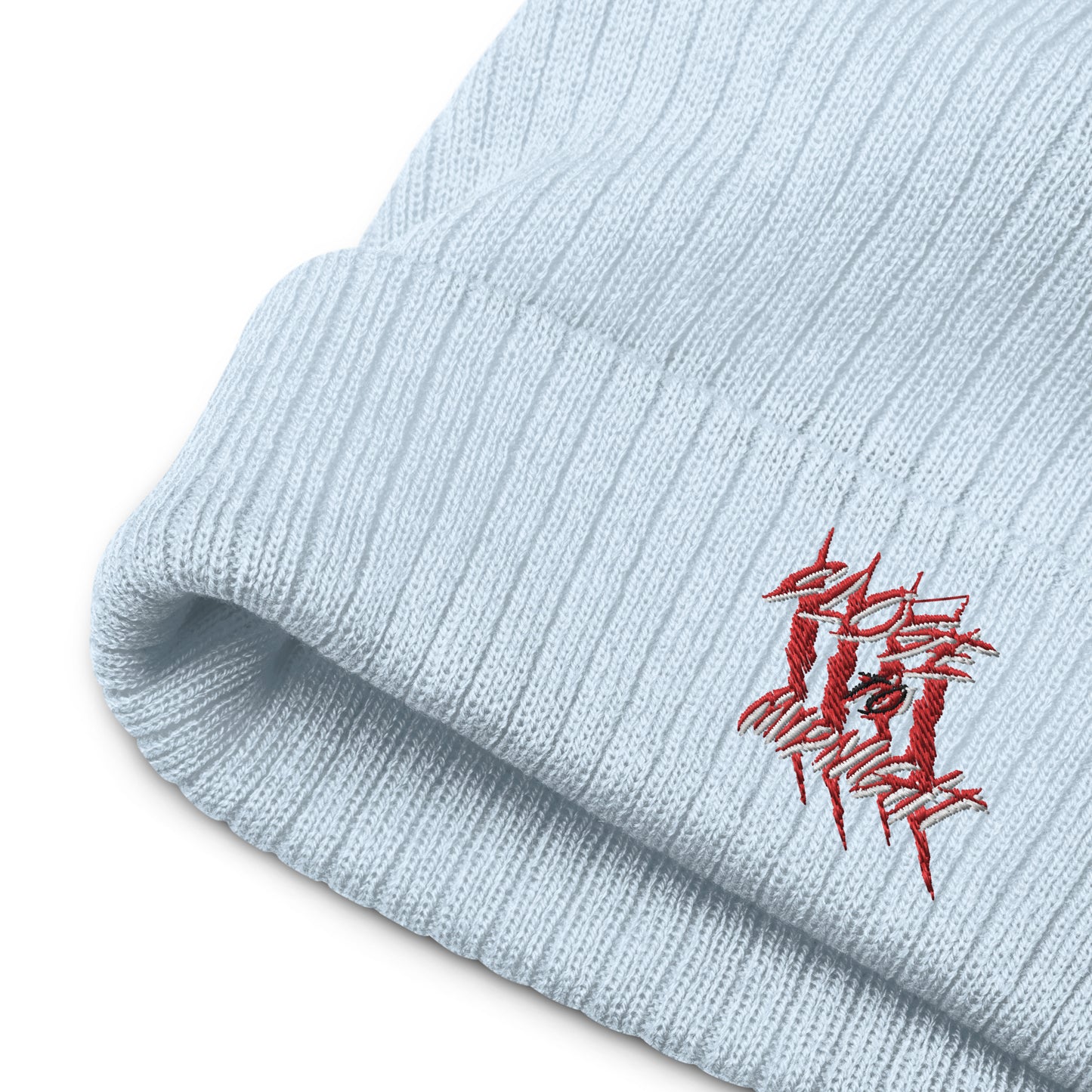Close To Midnight | Ribbed Knit Beanie | Sky Blue