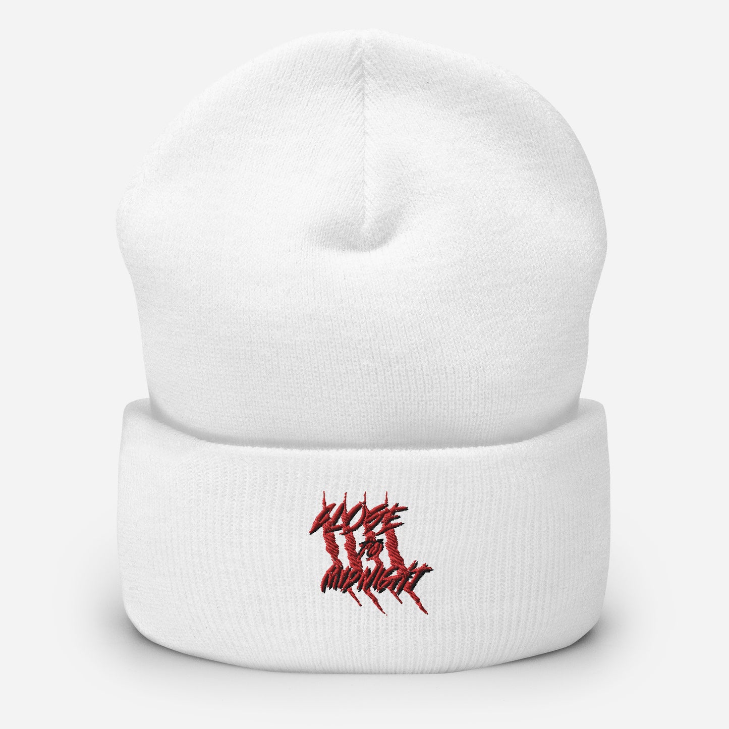 Close To Midnight | Cuffed Beanie | White