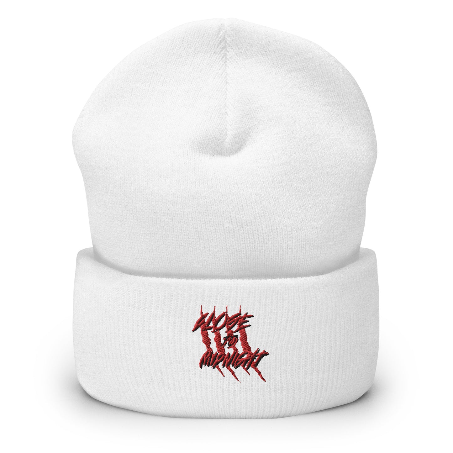 Close To Midnight | Cuffed Beanie | White
