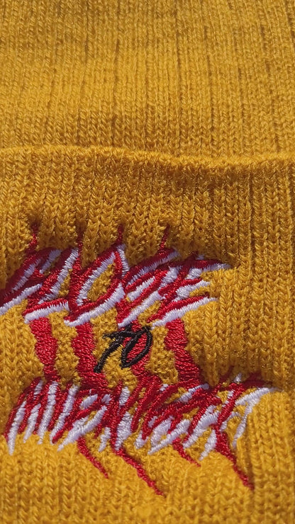 Close To Midnight | Ribbed Knit Beanie | Mustard