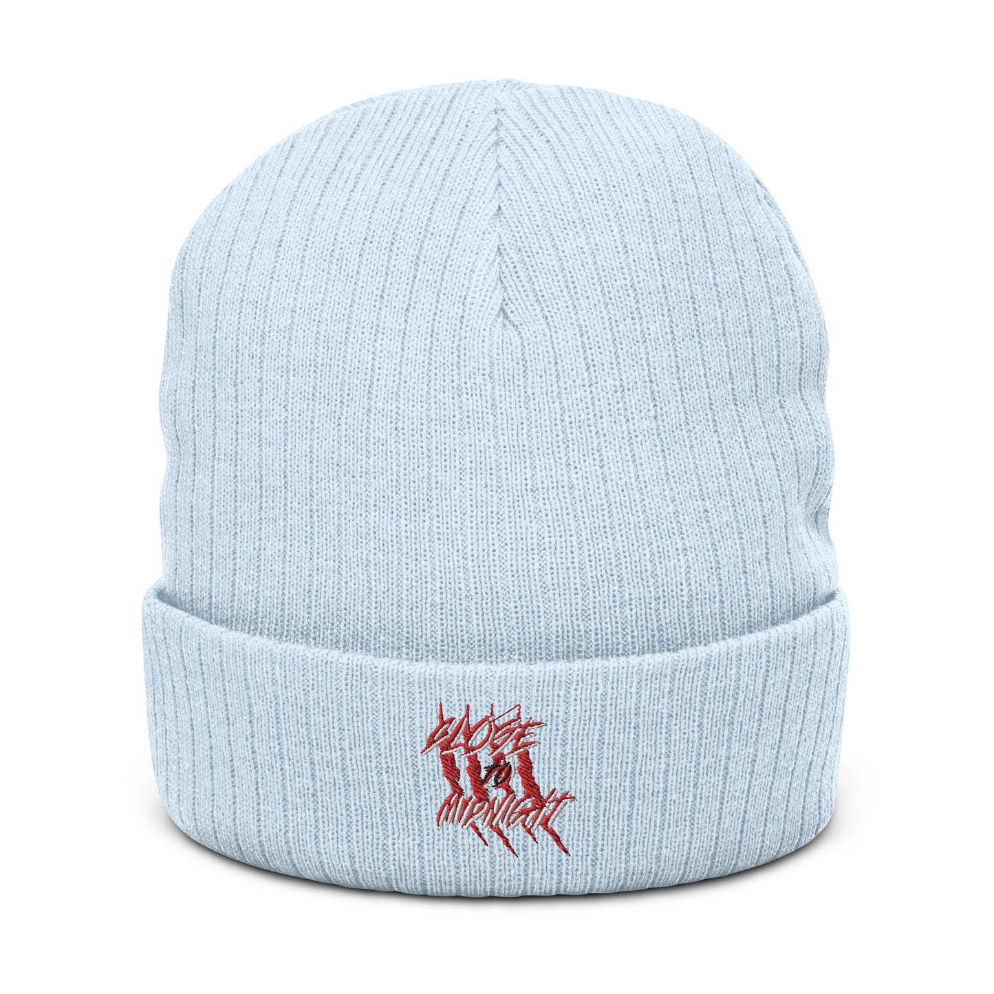 Close To Midnight | Ribbed Knit Beanie | Sky Blue