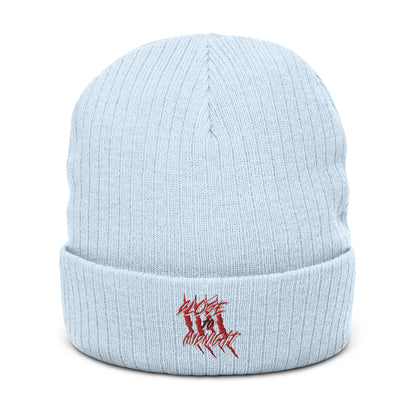 Close To Midnight | Ribbed Knit Beanie | Sky Blue