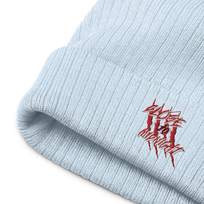 Close To Midnight | Ribbed Knit Beanie | Sky Blue