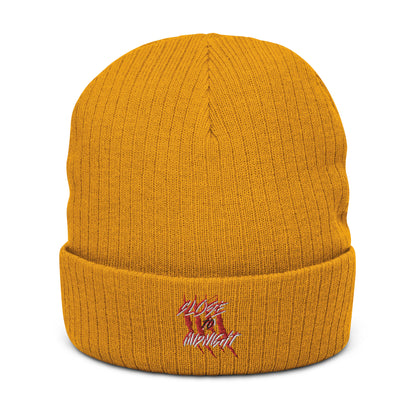 Close To Midnight | Ribbed Knit Beanie | Mustard