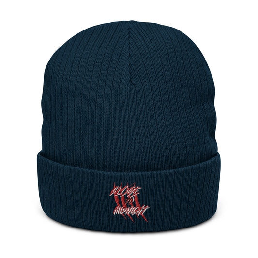 Close To Midnight | Ribbed knit beanie | Navy Blue