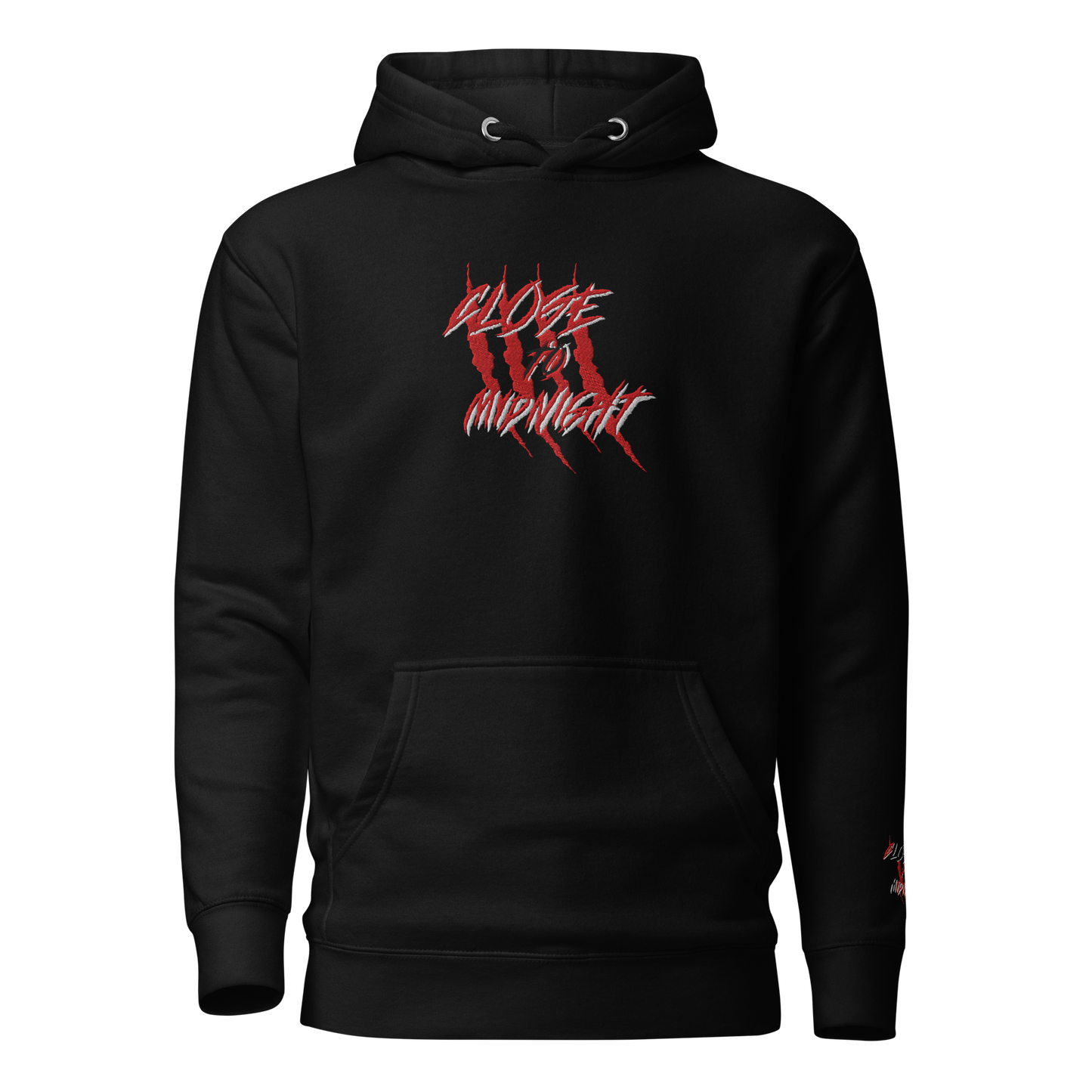 Close To Midnight | Premium hoodie | Black (Large Chest) embro.