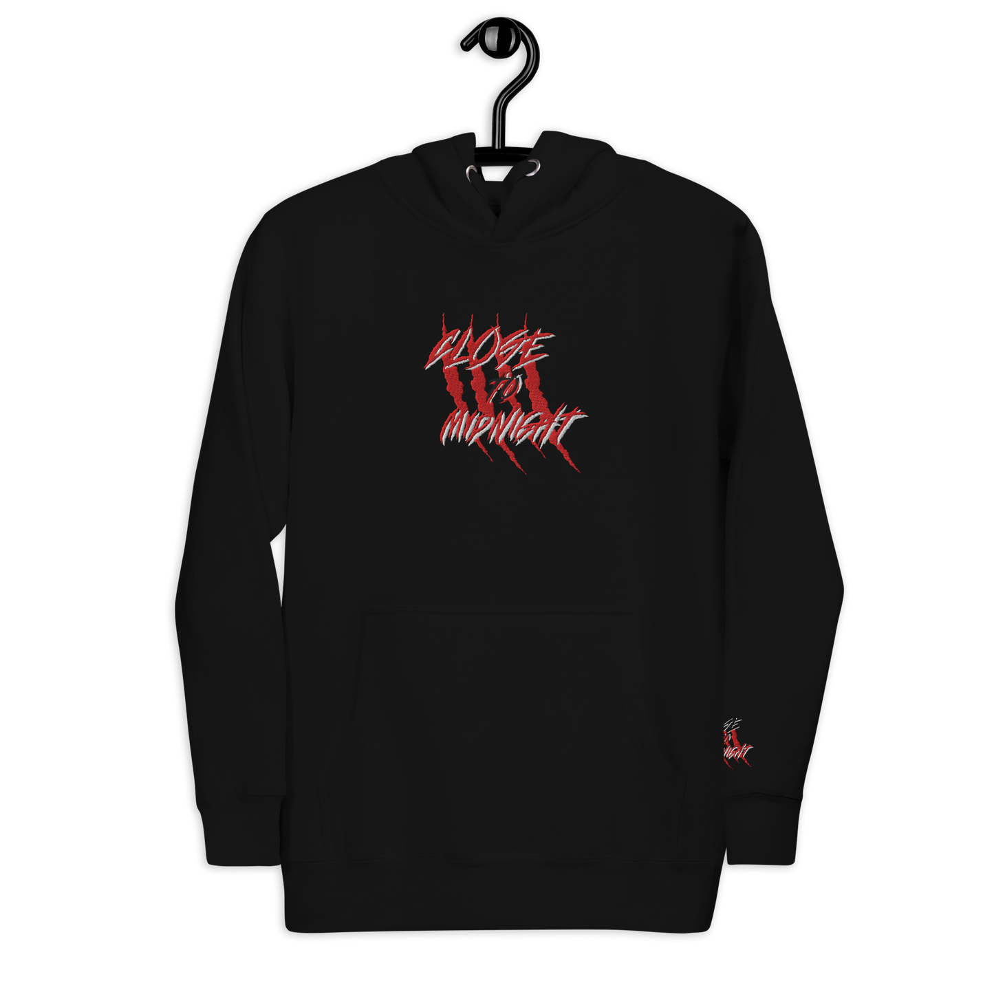 Close To Midnight | Premium hoodie | Black (Large Chest) embro.